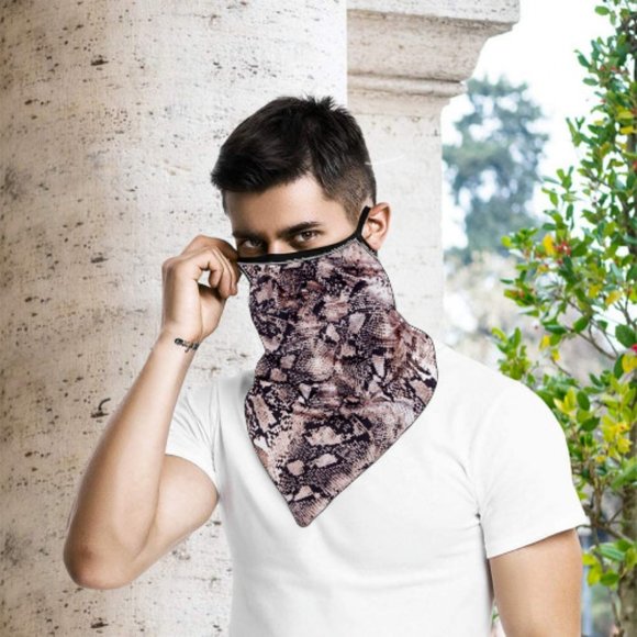 Snakeskin Mask Gaiter Scarf w/ Ear Loops - Picture 6 of 8